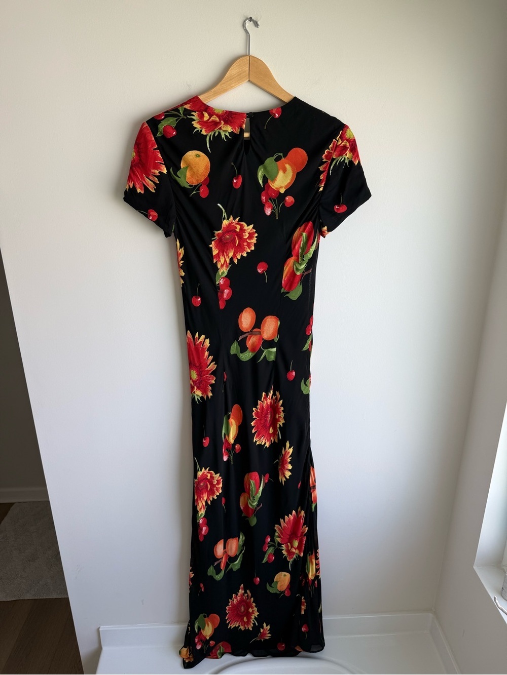 Vintage Joseph Ribkoff Fruit Floral Maxi Dress Size 8 - Picture 3 of 9